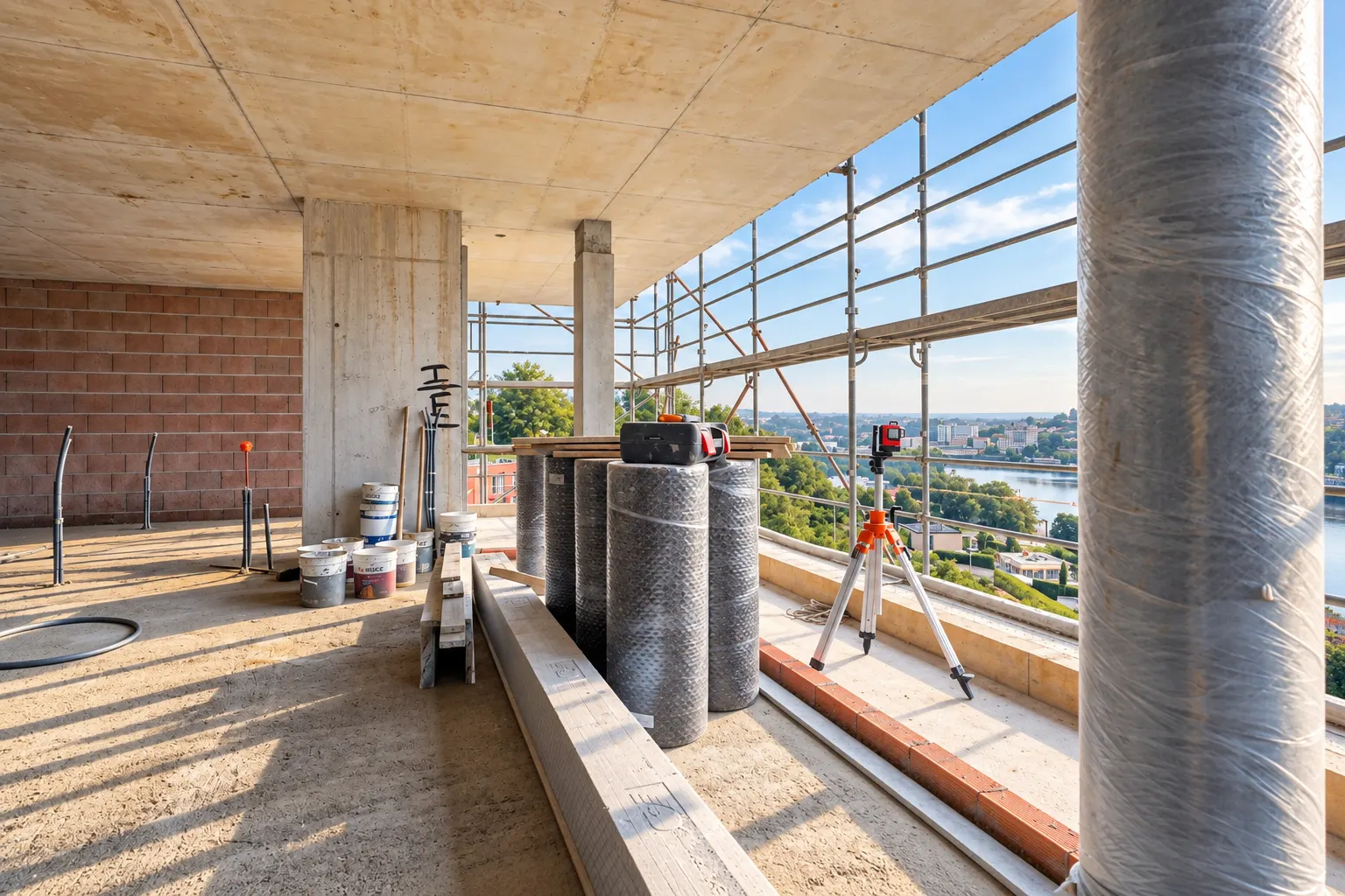 Sala de um T3 em construção, agosto de 2026