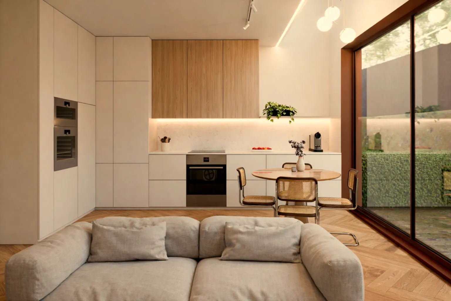 Cozinha de um apartamento T1 Duplex, vista B