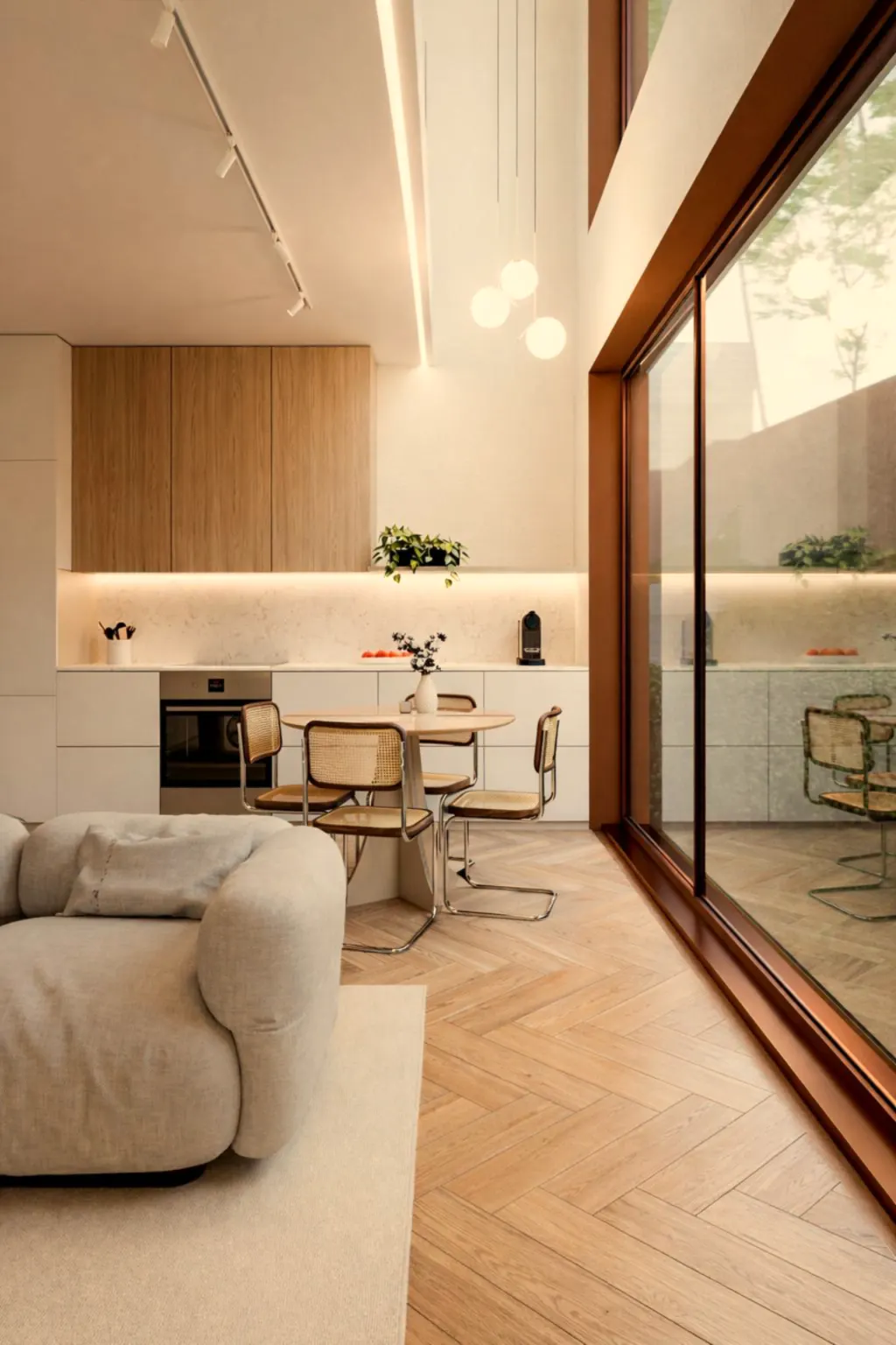 Pormenor da cozinha de um T1 Duplex