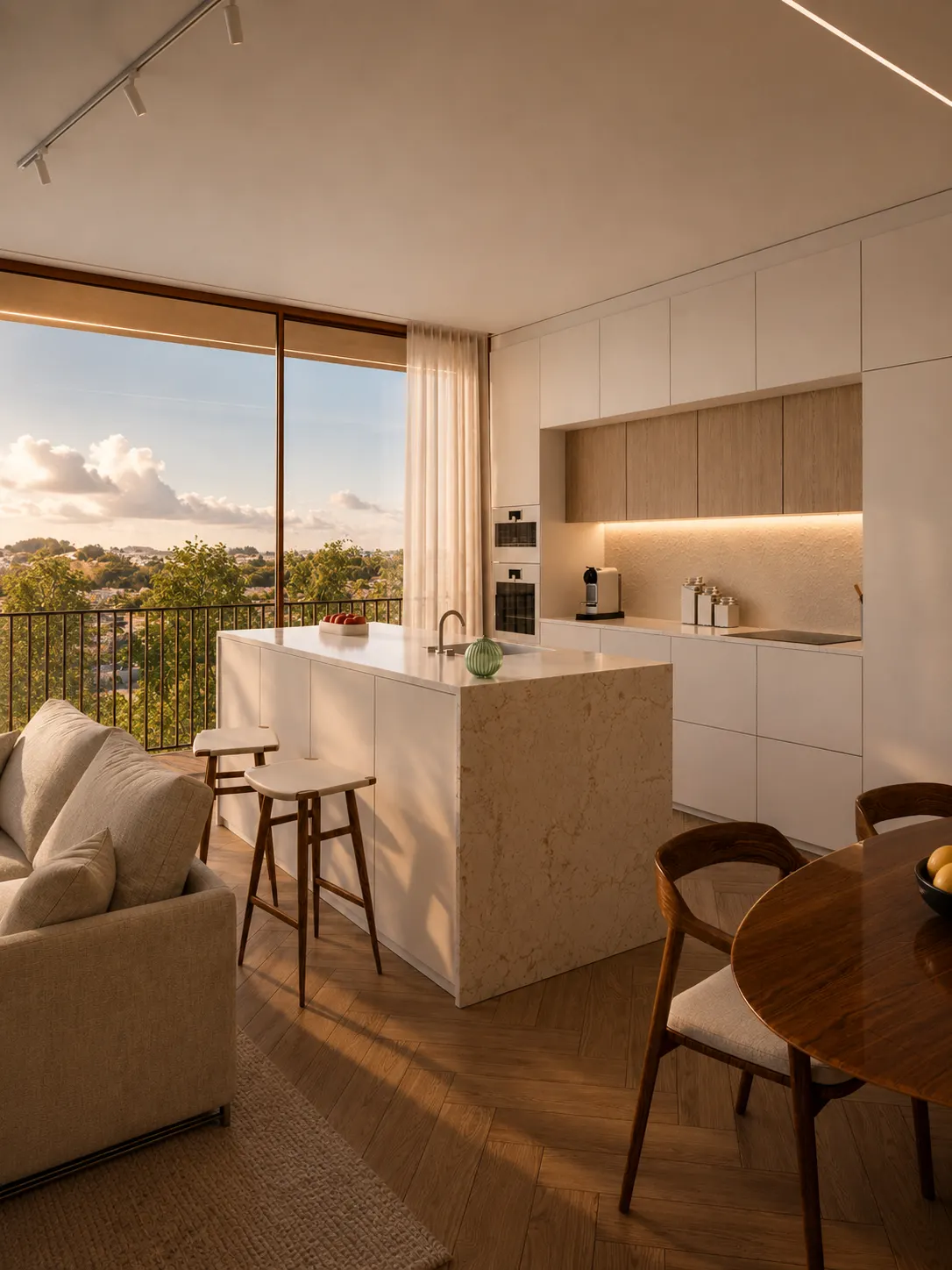 Ilha de cozinha de um apartamento T2